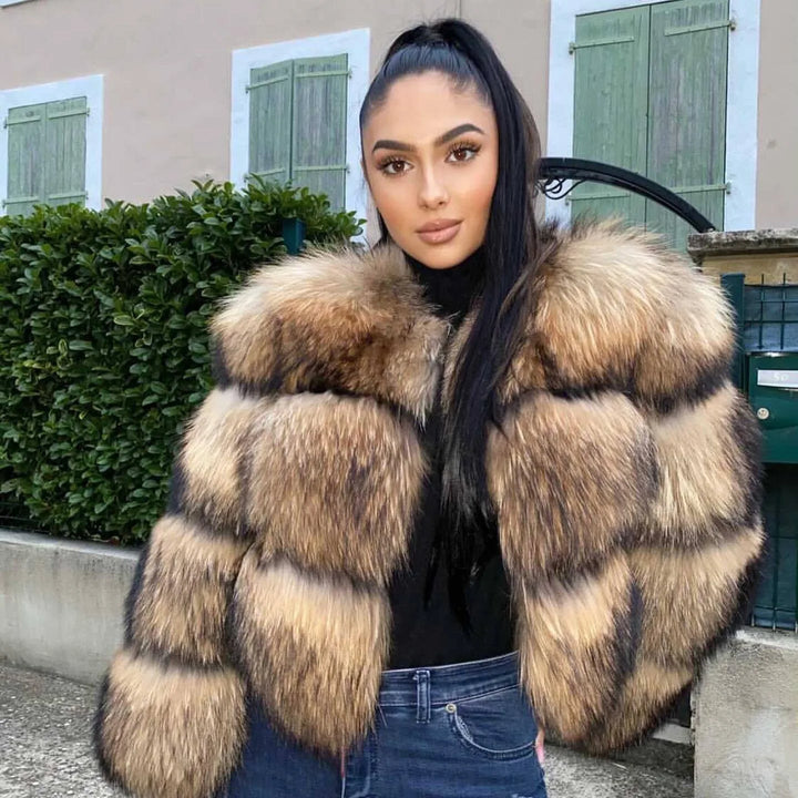 Lucy - Women's Real Raccoon Fur Short Coat