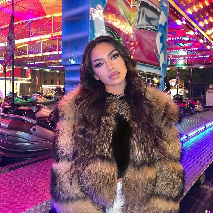 Lucy - Women's Real Raccoon Fur Short Coat