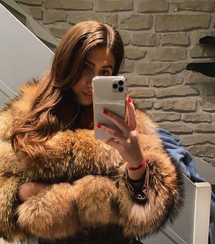Lucy - Women's Real Raccoon Fur Short Coat