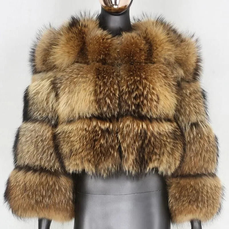 Lucy - Women's Real Raccoon Fur Short Coat