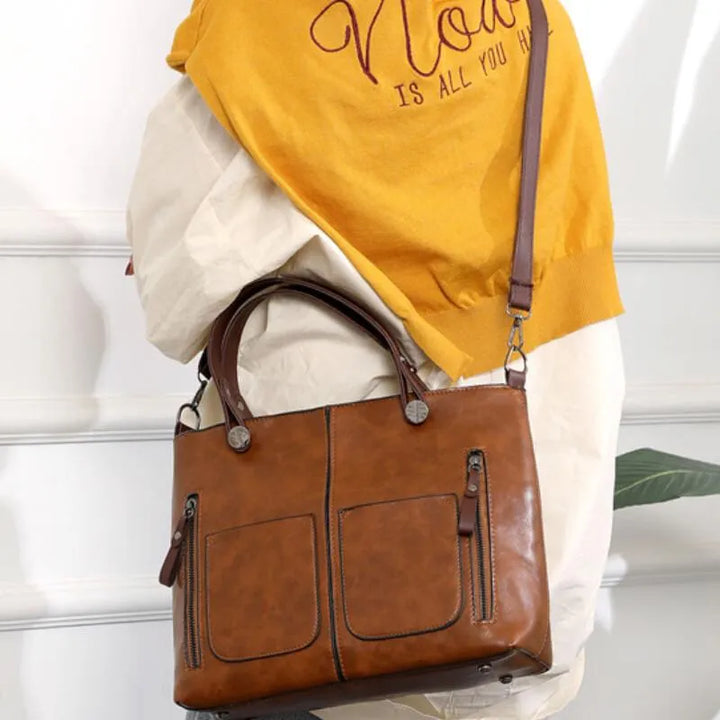 Raya Vintage Leather Shoulder Bag