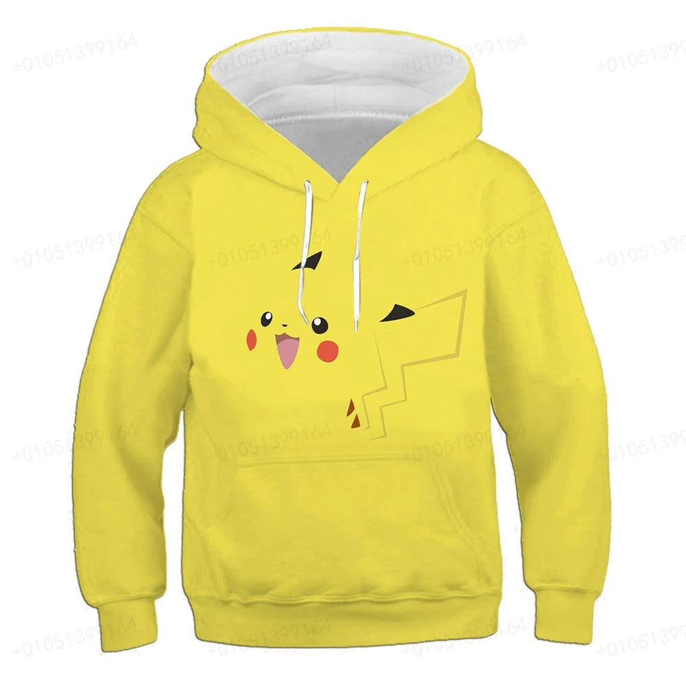 Kids Anime Hoodie Sweatshirt 4-14 Years | Pikachu Costume Hoodie for Boys and Girls