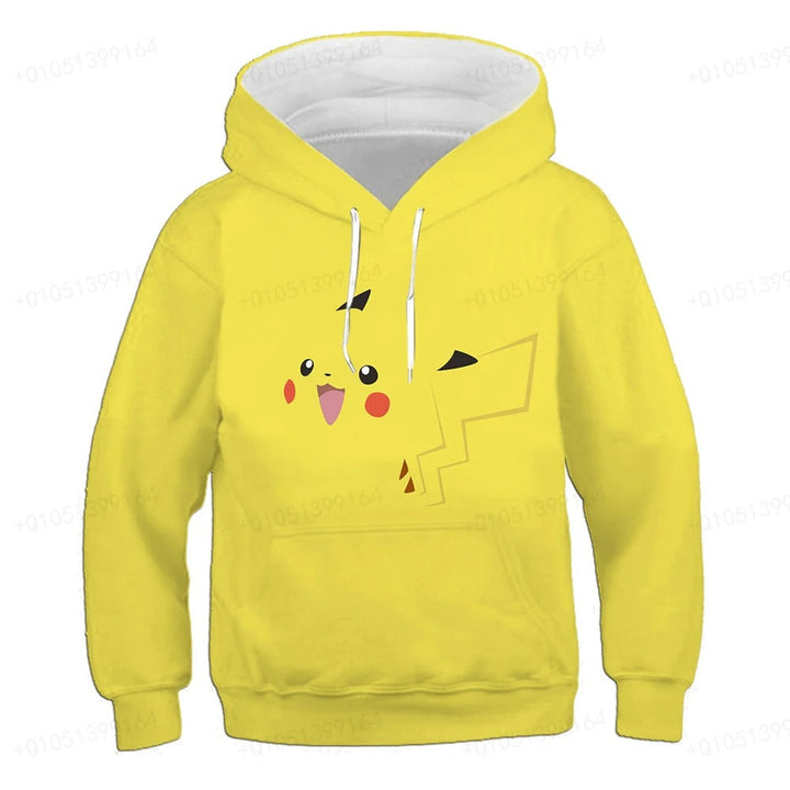 Kids Anime Hoodie Sweatshirt 4-14 Years | Pikachu Costume Hoodie for Boys and Girls