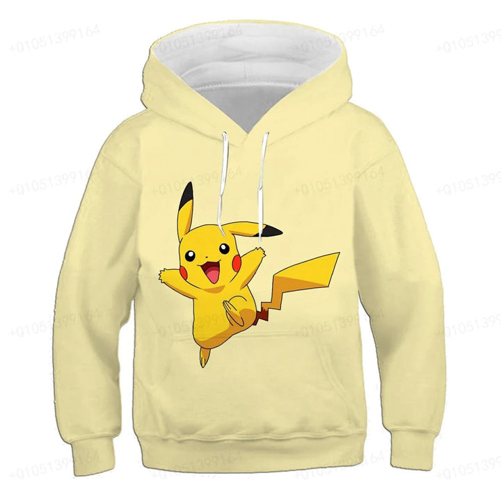 Kids Anime Hoodie Sweatshirt 4-14 Years | Pikachu Costume Hoodie for Boys and Girls