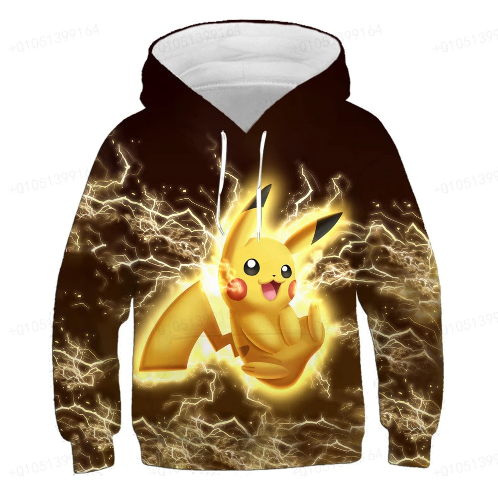 Kids Anime Hoodie Sweatshirt 4-14 Years | Pikachu Costume Hoodie for Boys and Girls