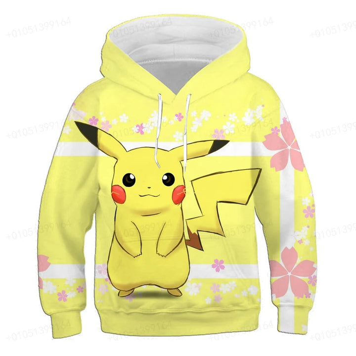 Kids Anime Hoodie Sweatshirt 4-14 Years | Pikachu Costume Hoodie for Boys and Girls