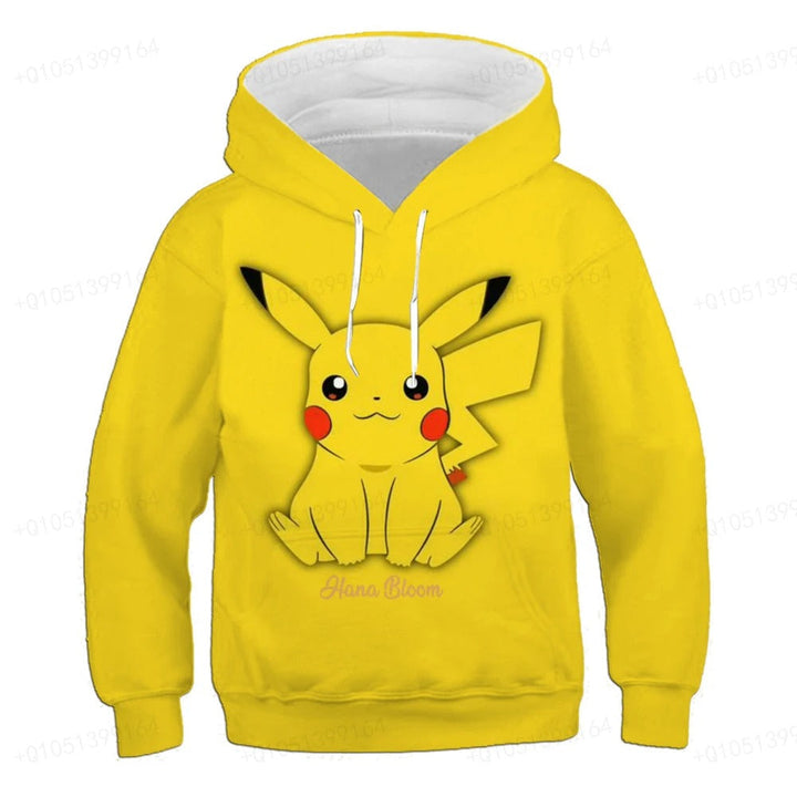 Kids Anime Hoodie Sweatshirt 4-14 Years | Pikachu Costume Hoodie for Boys and Girls