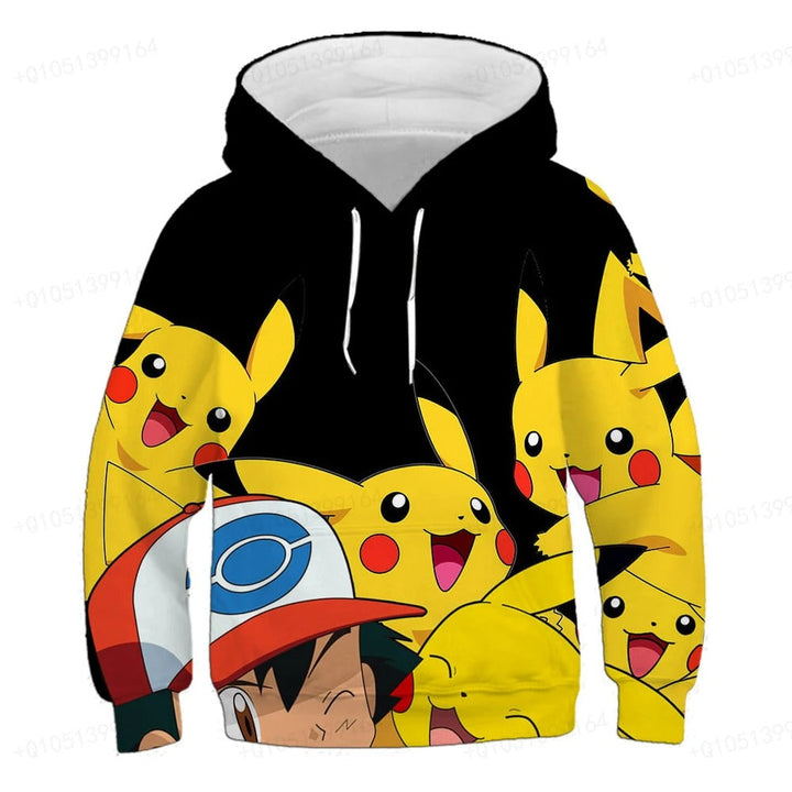 Kids Anime Hoodie Sweatshirt 4-14 Years | Pikachu Costume Hoodie for Boys and Girls