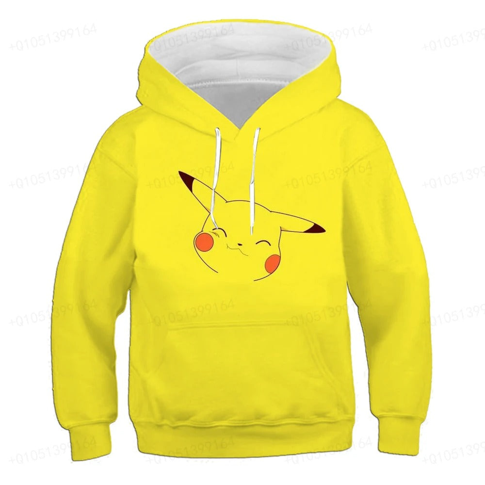 Kids Anime Hoodie Sweatshirt 4-14 Years | Pikachu Costume Hoodie for Boys and Girls