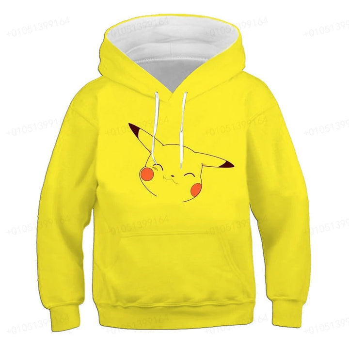 Kids Anime Hoodie Sweatshirt 4-14 Years | Pikachu Costume Hoodie for Boys and Girls